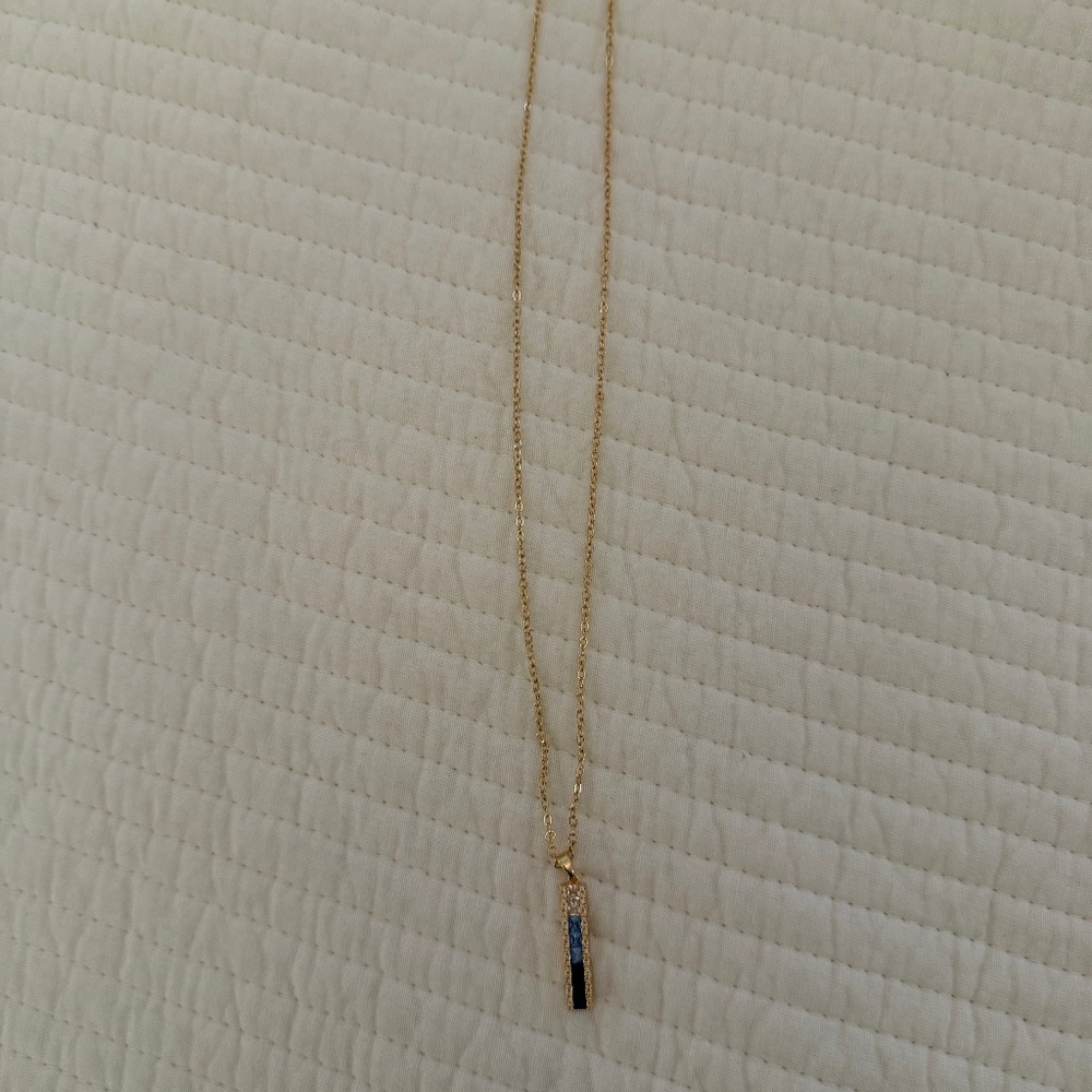 Vince Camuto Gold Blue Ombre Cubic Zirconia Pendant Necklace